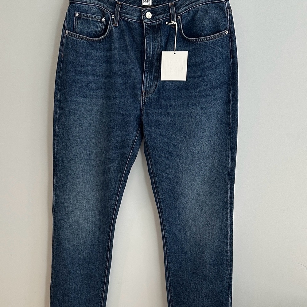 Toteme Slim Straight Regular Fit Dark Blue Vintage Wash Jeans